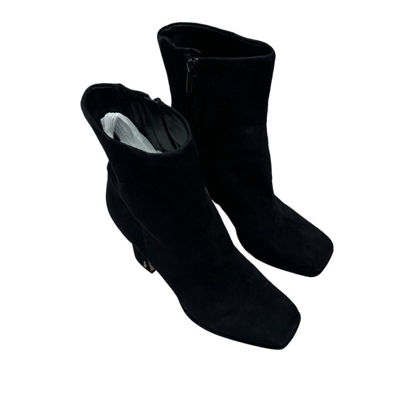Sam Edelman Boots Womens Size 11 Black Cowhide Suede Jaye Chunky Heel Booties - Picture 1 of 9